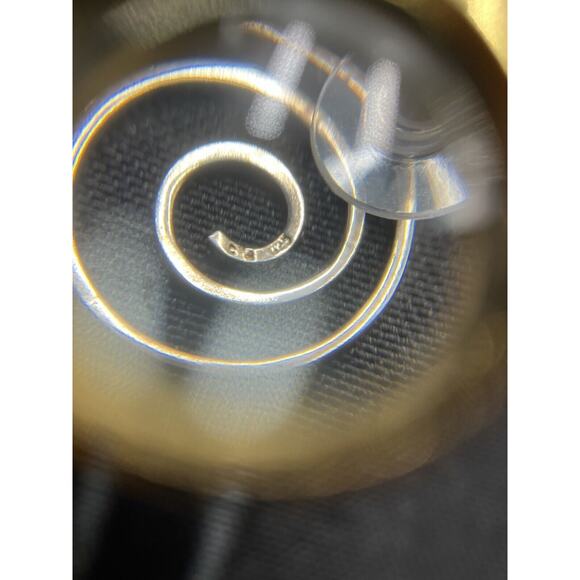 Vintage Signed CA 925 Sterling Silver Hammered Swirl Twirl Dangle Post Earrings - Picture 6 of 12